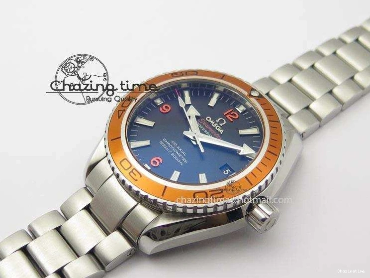 0127 Planet Ocean SS Bp Maker 45mm Orange Bezel On SS Bracelet A DailyWear 8216